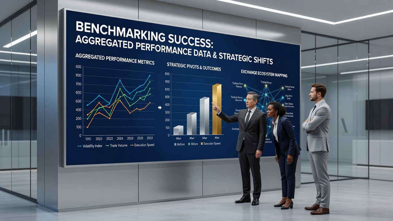Detailed charts and graphs displaying aggregated trading performance benchmarks over time