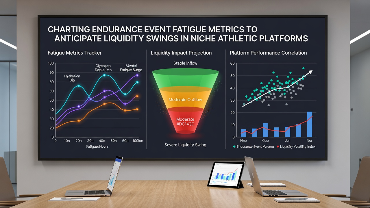 Live dashboard screenshot showing real-time correlation between athlete fatigue readings and order book depth on an athletic exchange