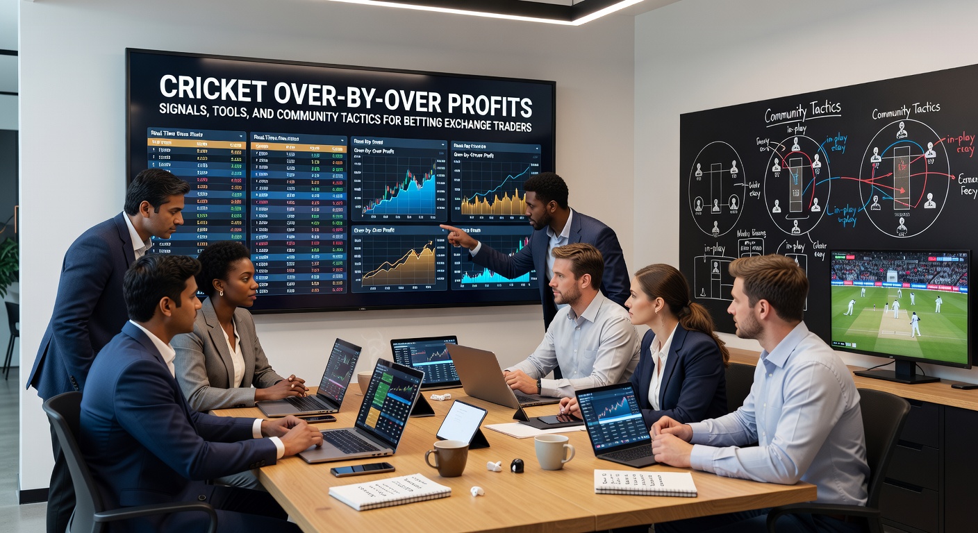 Group of cricket betting traders discussing over signals in an online community forum during a live IPL match