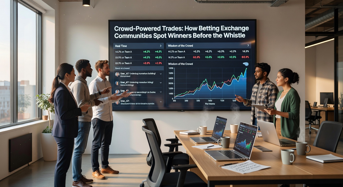 Close-up of a betting exchange interface displaying pre-game odds movements driven by community trades and signals